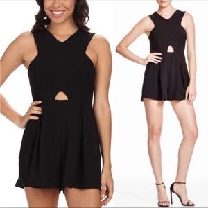 Revolve MINKPINK Flirty Cutout Sleeveless Romper Shorts Black Minimalist Cute XS